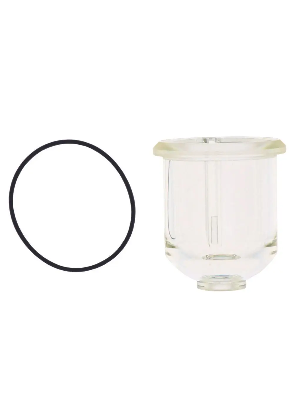 Transparente Filterglocke mit O-Ring, geeignet für den Einsatz in Wasserfiltersystemen der Marke Judo.